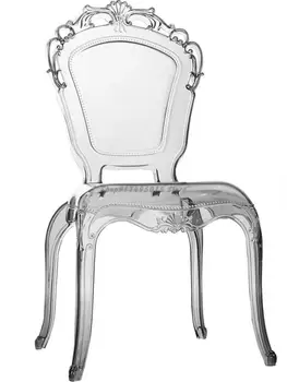 Скандинавский прозрачный стул принцессы с акриловой спинкой, Хрустальный обеденный стул, дизайнерский костюм, танцевальный стул для отеля Palace