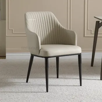 Современный обеденный стул для домашней мебели, обеденный стул для ресторана, подлокотник для отдыха, Кухонный обеденный стул из искусственной кожи