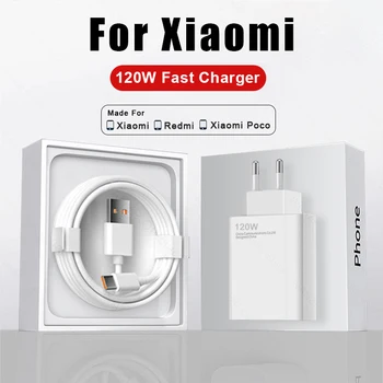 Для Xiaomi Оригинальное 120 Вт USB Зарядное Устройство Для Xiaomi 13 12 11 Pro Redmi Note 12 11 Pro K50 K40 Poco X5 F4 F5 Pro Кабель Для Быстрой Зарядки